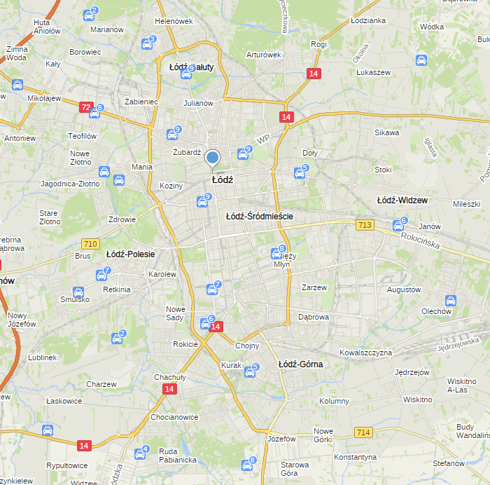 taxi Łódź mapa stref