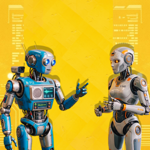 voice bot w taxi - dwa roboty